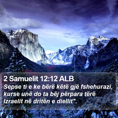 2 Samuelit 12:12 ALB Bible Verse Image