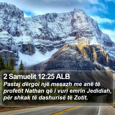 2 Samuelit 12:25 ALB Bible Verse Image