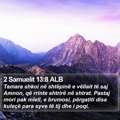 2 Samuelit 13:8 ALB Bible Verse Image