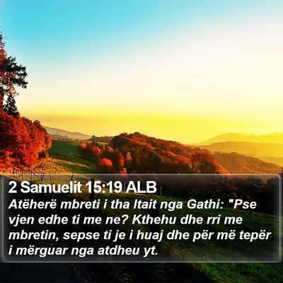 2 Samuelit 15:19 ALB Bible Verse Image