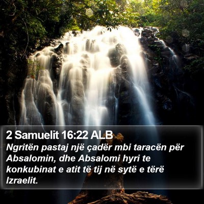2 Samuelit 16:22 ALB Bible Verse Image