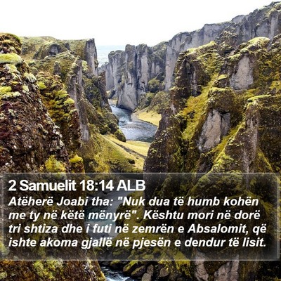 2 Samuelit 18:14 ALB Bible Verse Image