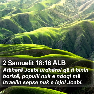 2 Samuelit 18:16 ALB Bible Verse Image