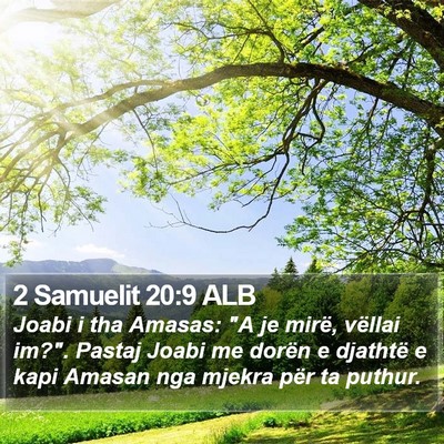 2 Samuelit 20:9 ALB Bible Verse Image