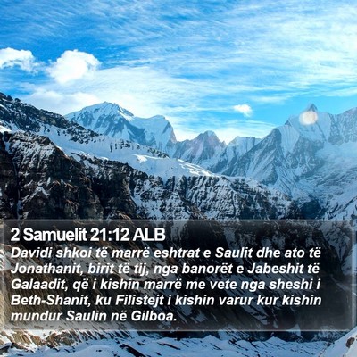 2 Samuelit 21:12 ALB Bible Verse Image