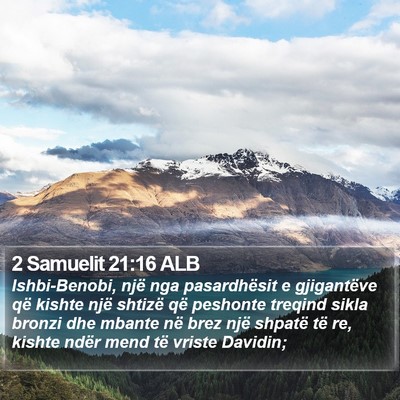 2 Samuelit 21:16 ALB Bible Verse Image