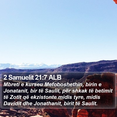 2 Samuelit 21:7 ALB Bible Verse Image