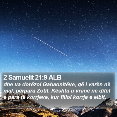 2 Samuelit 21:9 ALB Bible Verse Image