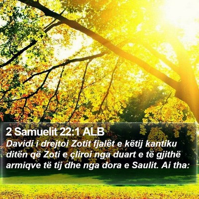 2 Samuelit 22:1 ALB Bible Verse Image