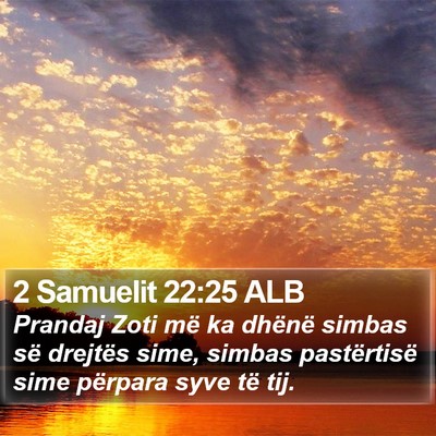 2 Samuelit 22:25 ALB Bible Verse Image