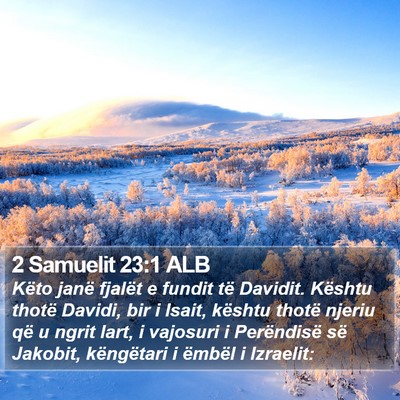 2 Samuelit 23:1 ALB Bible Verse Image