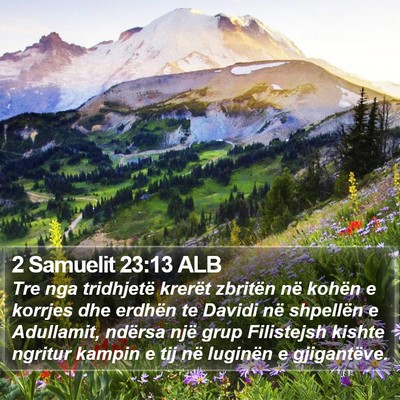 2 Samuelit 23:13 ALB Bible Verse Image