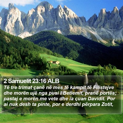 2 Samuelit 23:16 ALB Bible Verse Image