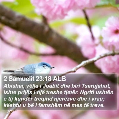 2 Samuelit 23:18 ALB Bible Verse Image