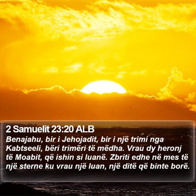 2 Samuelit 23:20 ALB Bible Verse Image