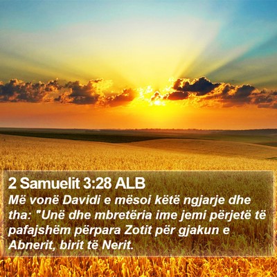 2 Samuelit 3:28 ALB Bible Verse Image