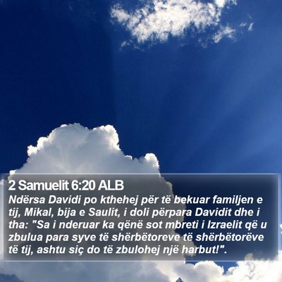 2 Samuelit 6:20 ALB Bible Verse Image
