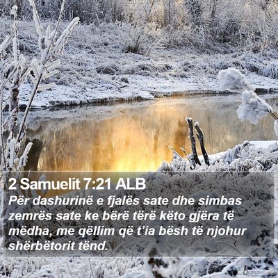 2 Samuelit 7:21 ALB Bible Verse Image