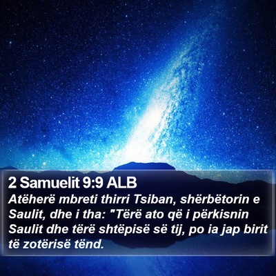 2 Samuelit 9:9 ALB Bible Verse Image