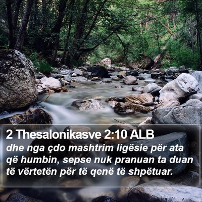 2 Thesalonikasve 2:10 ALB Bible Verse Image