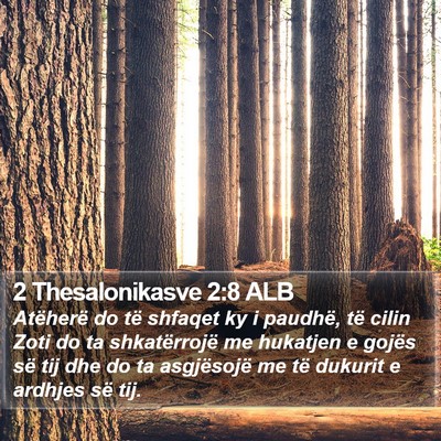 2 Thesalonikasve 2:8 ALB Bible Verse Image