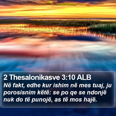 2 Thesalonikasve 3:10 ALB Bible Verse Image