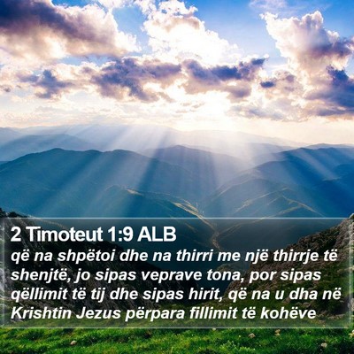 2 Timoteut 1:9 ALB Bible Verse Image