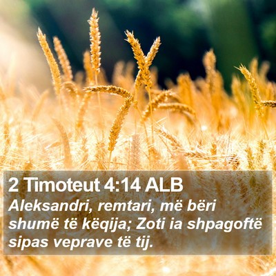 2 Timoteut 4:14 ALB Bible Verse Image