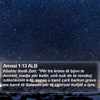Amosi 1:13 ALB Bible Verse Image