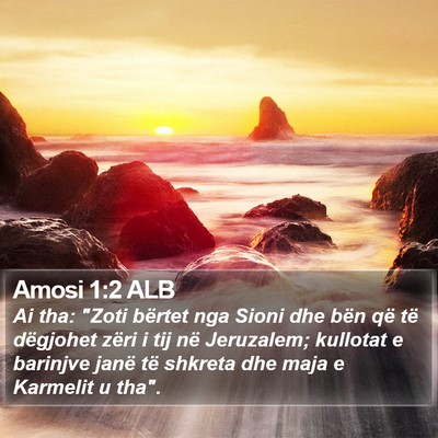 Amosi 1:2 ALB Bible Verse Image