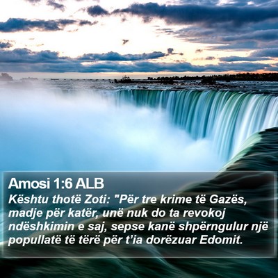 Amosi 1:6 ALB Bible Verse Image