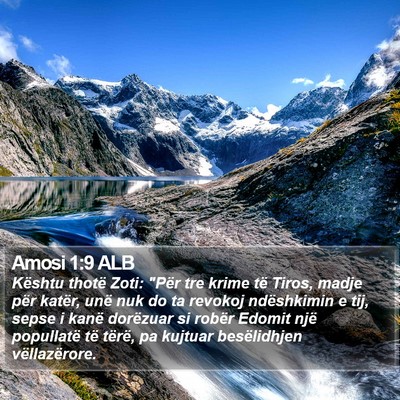 Amosi 1:9 ALB Bible Verse Image