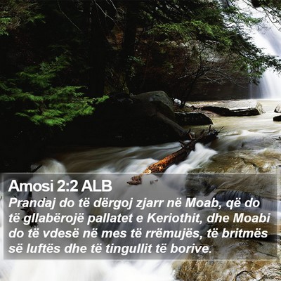 Amosi 2:2 ALB Bible Verse Image