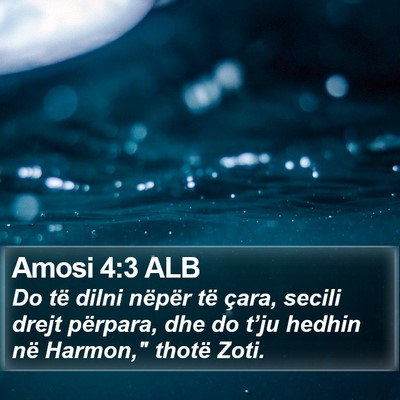 Amosi 4:3 ALB Bible Verse Image