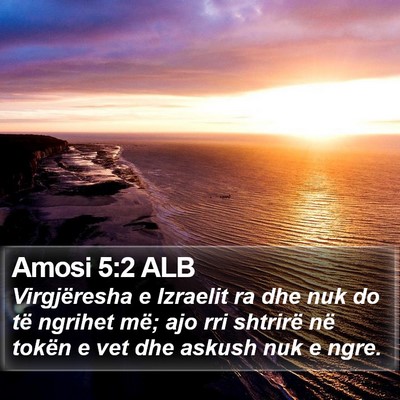 Amosi 5:2 ALB Bible Verse Image