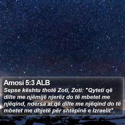 Amosi 5:3 ALB Bible Verse Image