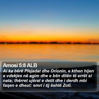 Amosi 5:8 ALB Bible Verse Image