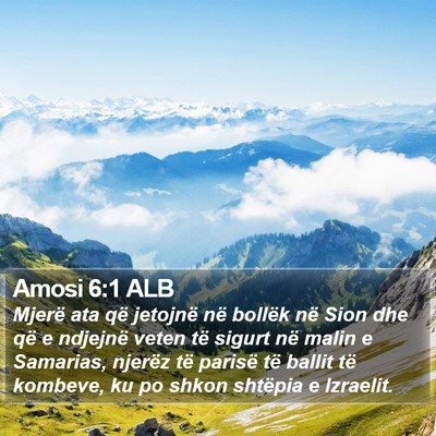 Amosi 6:1 ALB Bible Verse Image