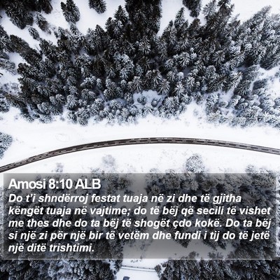 Amosi 8:10 ALB Bible Verse Image