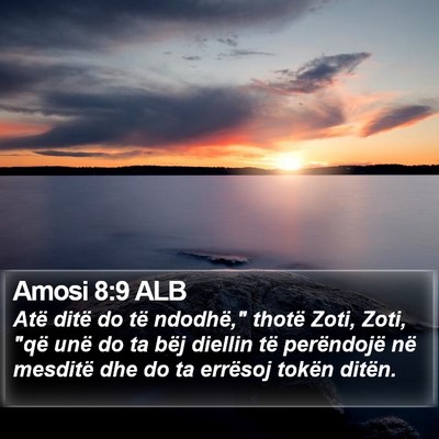 Amosi 8:9 ALB Bible Verse Image