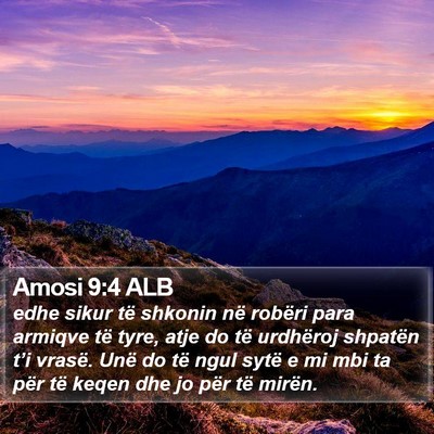 Amosi 9:4 ALB Bible Verse Image