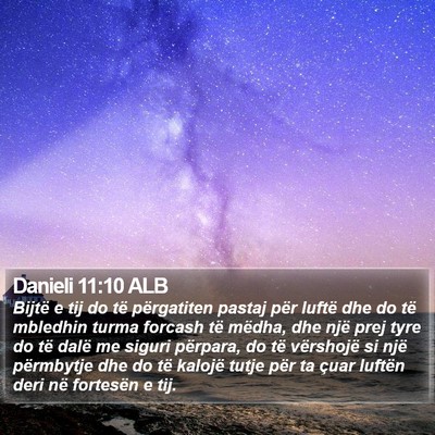 Danieli 11:10 ALB Bible Verse Image