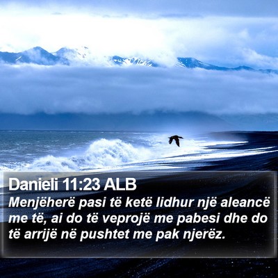 Danieli 11:23 ALB Bible Verse Image