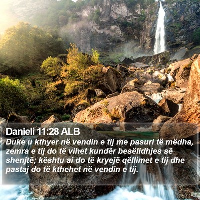 Danieli 11:28 ALB Bible Verse Image
