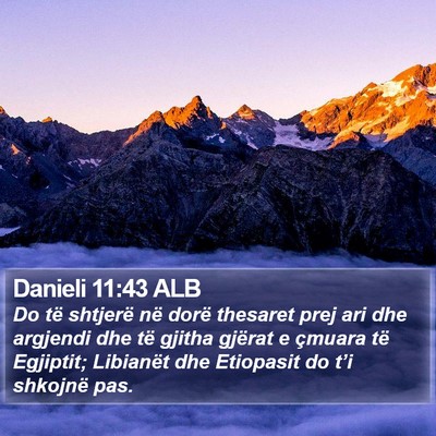 Danieli 11:43 ALB Bible Verse Image