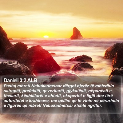 Danieli 3:2 ALB Bible Verse Image