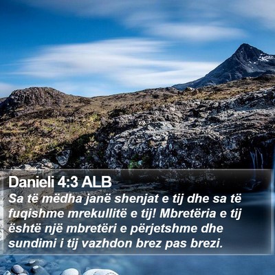 Danieli 4:3 ALB Bible Verse Image