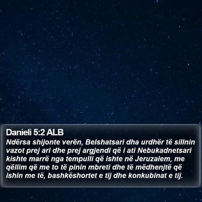 Danieli 5:2 ALB Bible Verse Image
