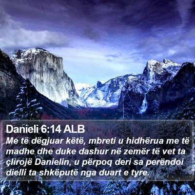 Danieli 6:14 ALB Bible Verse Image