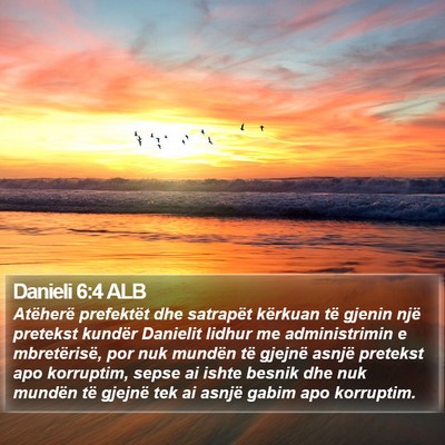Danieli 6:4 ALB Bible Verse Image